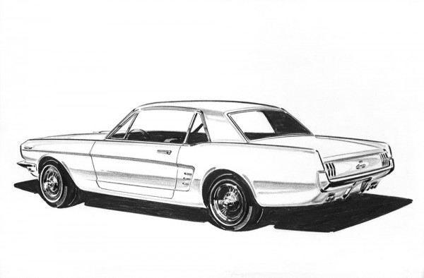 Gale Halderman's original Mustang sketch